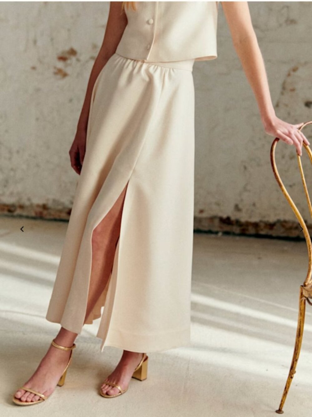 NWT Sezane Sophie Skirt - Ecru Sz 8